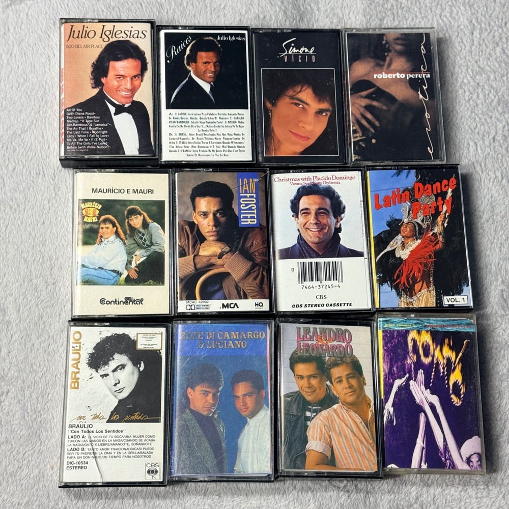 Mixed Latin Pop & World Music Cassette Tape‎ Lot Julio Iglesias Simone 11pc